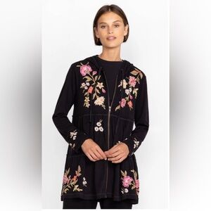 Johnny Was Quinn Cozy tiered hoodie Embroidered Jacket